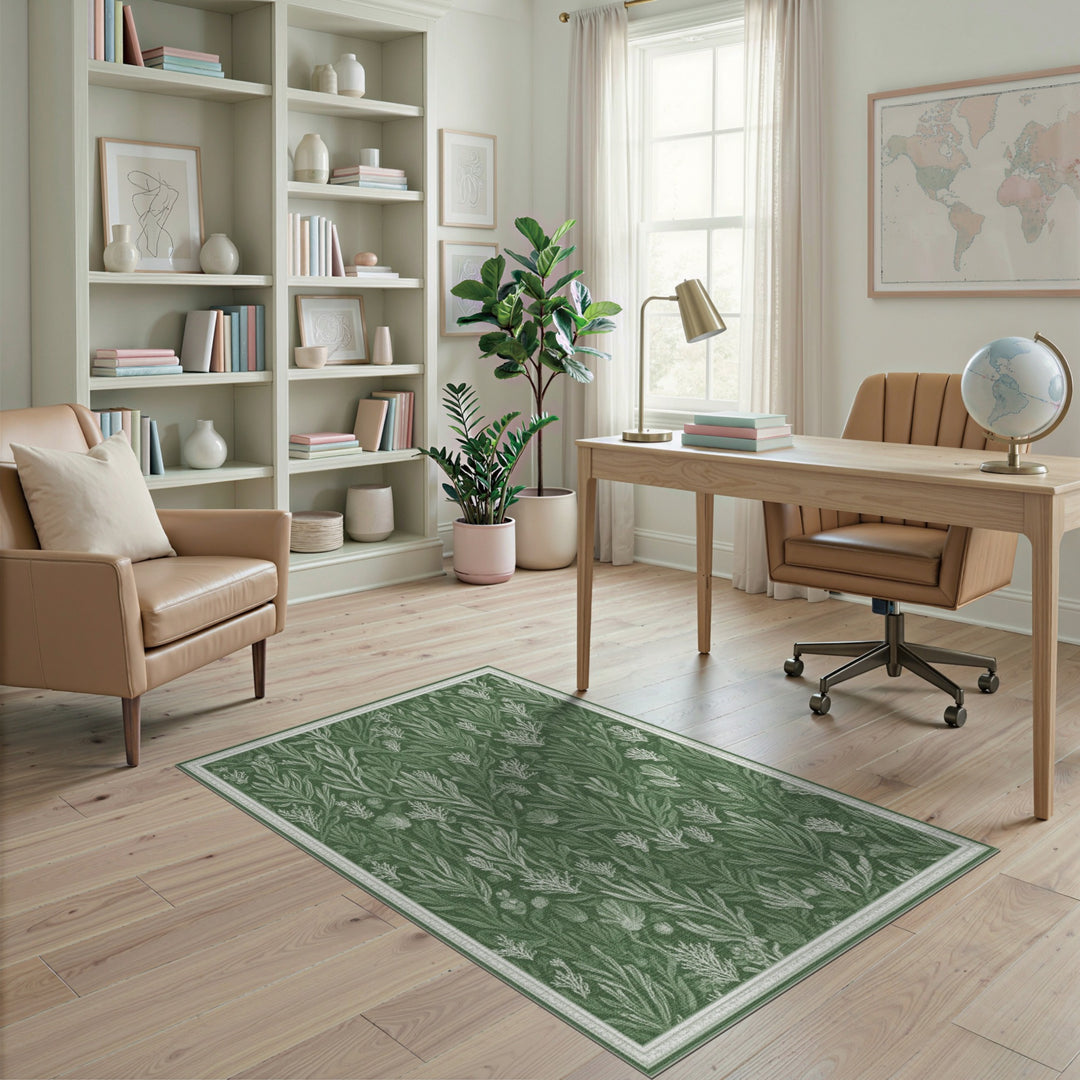 Green Coastal Seaweed Area Rug