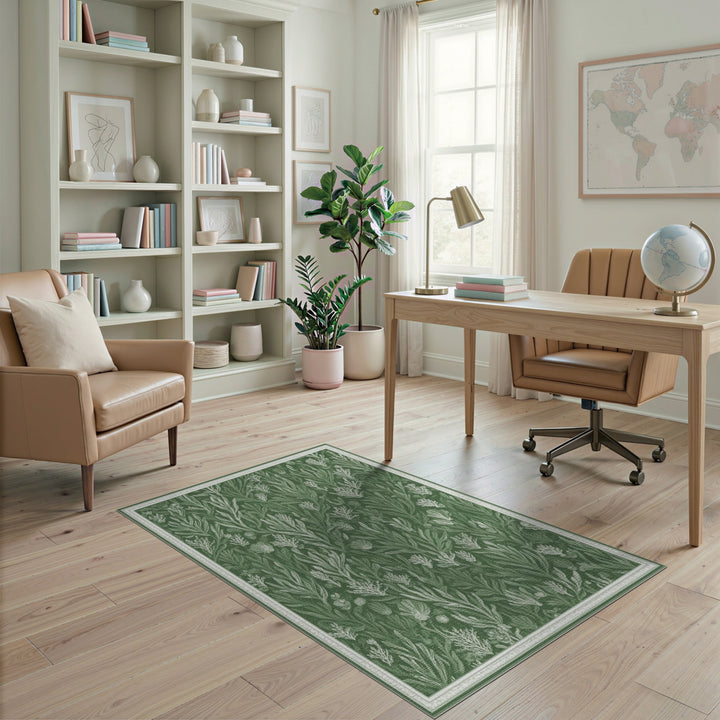 Green Coastal Seaweed Area Rug