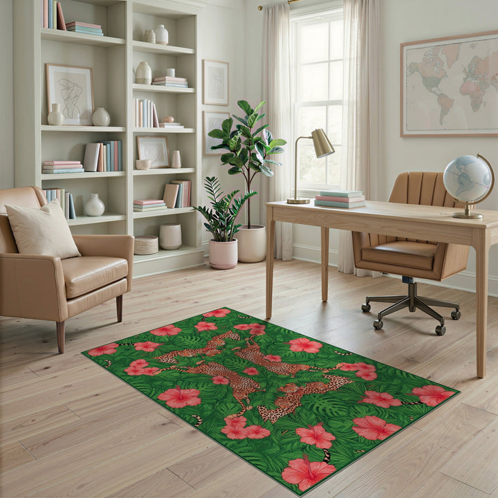 Leopard Hibiscus Area Rug