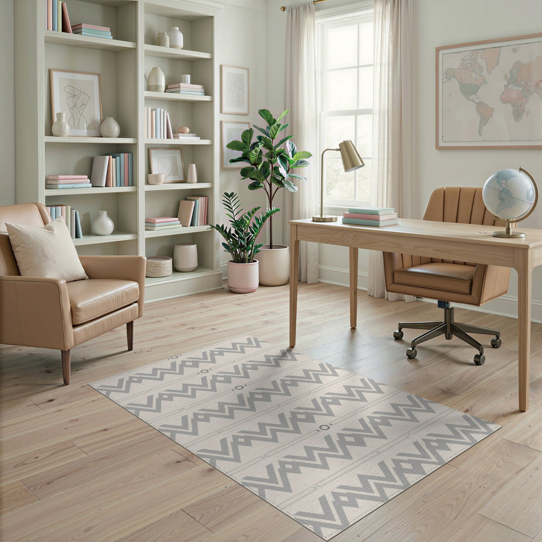 Geometric Modern Grey Chevron Geometric Area Rug