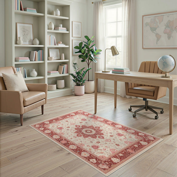 Floral Medallion Red Floral Medallion Persian Area Rug