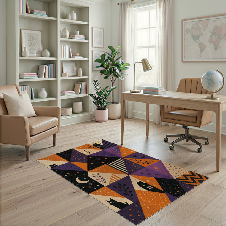 Multi-color and Patterns Halloween Geometric Patchwork Area Rug