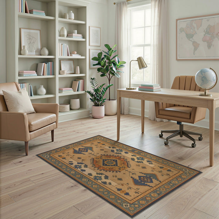 Beige and Neutral Southwestern Beige Geometric Area Rug