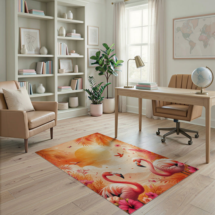 Flamingo Sunset Area Rug