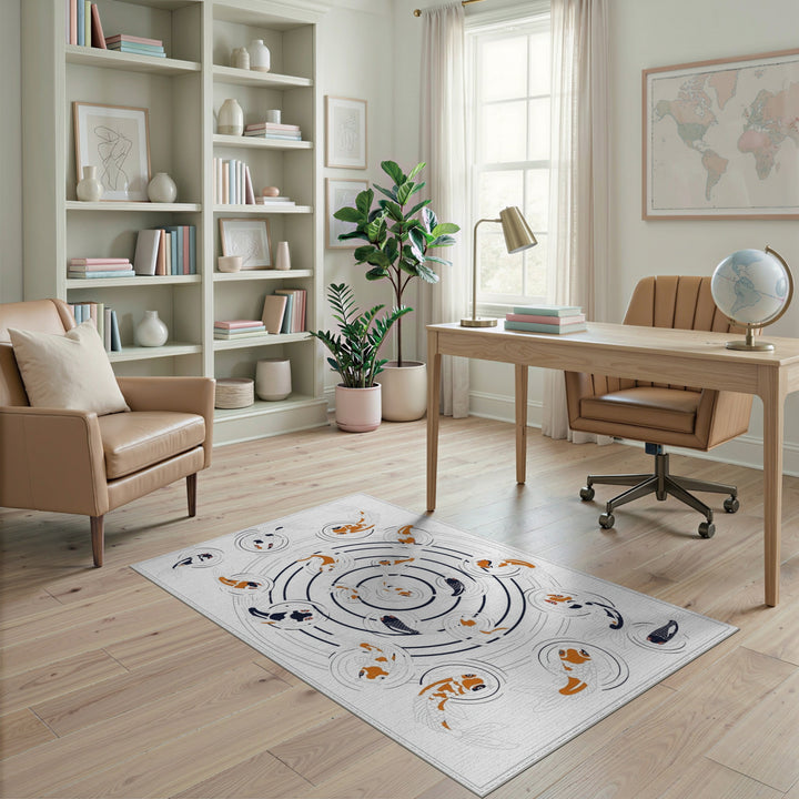Koi Fish Circular Area Rug