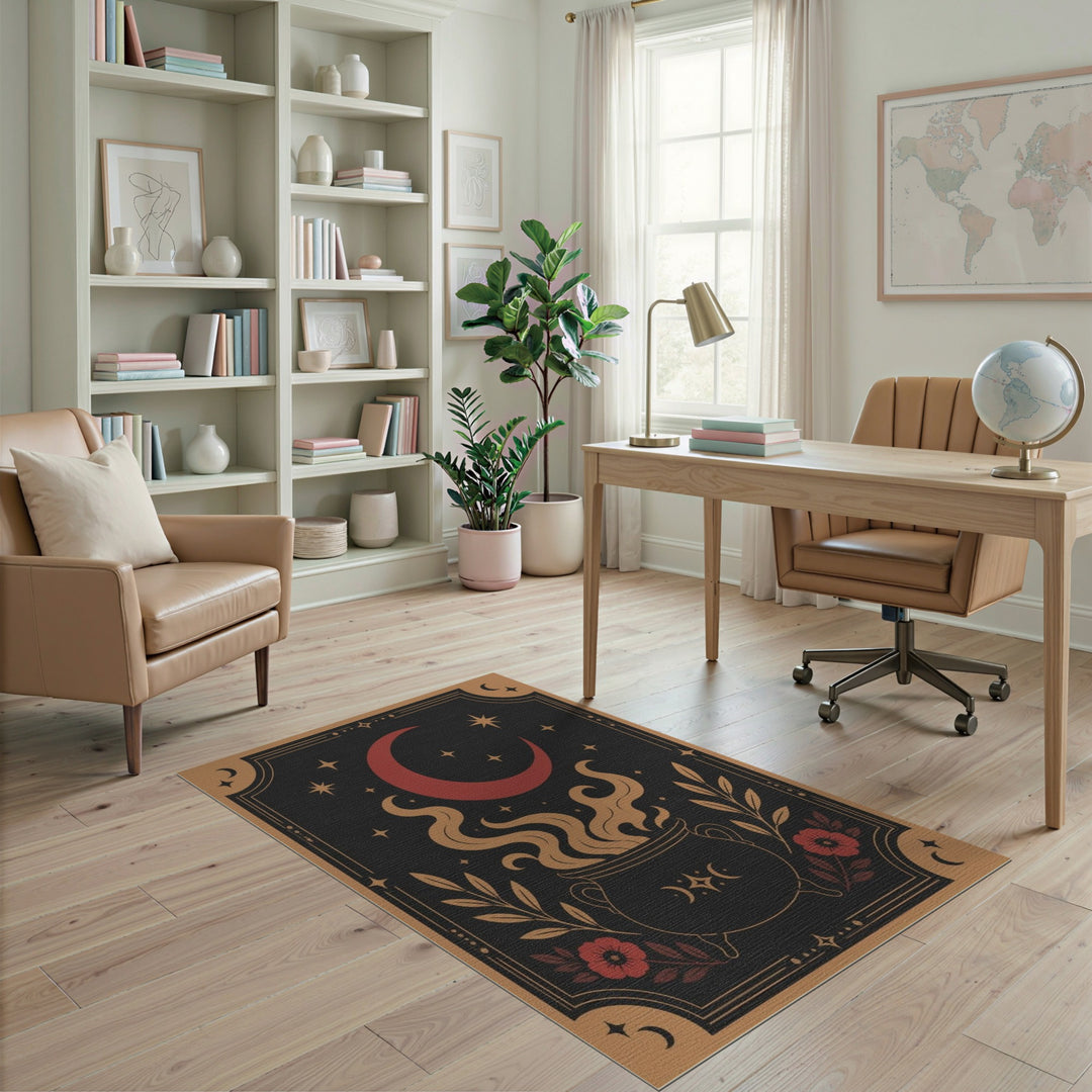 Multi-color and Patterns Mystic Cauldron Moon Area Rug