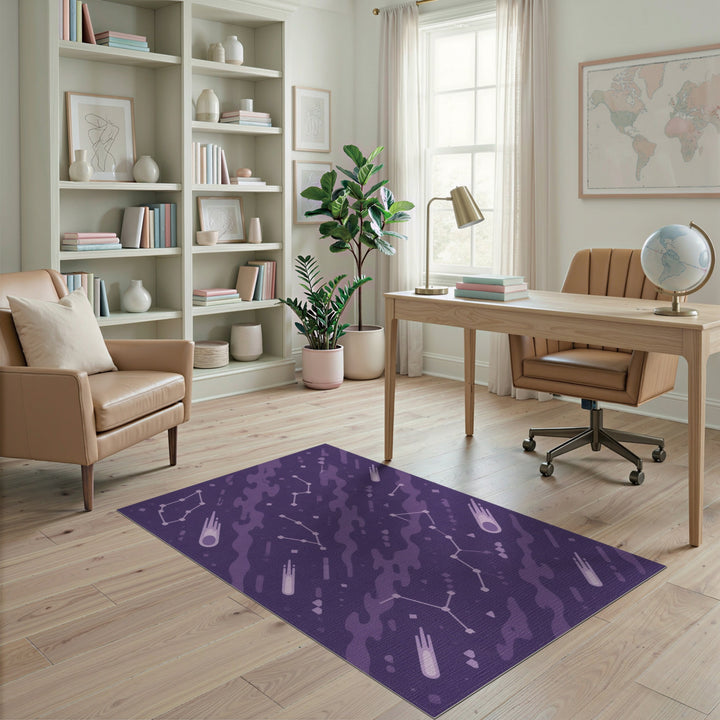 Purple Celestial Constellation Area Rug