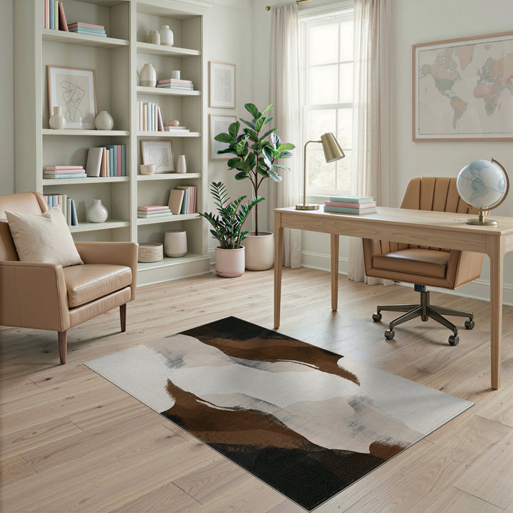 Abstract Brown Area Rug