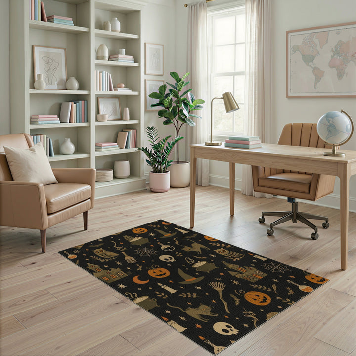 Spooky Halloween Icons Area Rug
