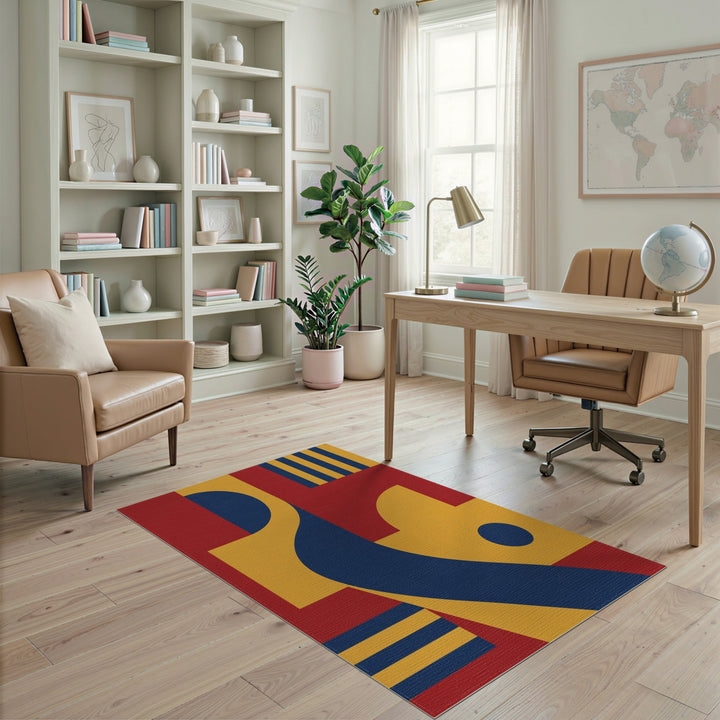 Bold Geometric Multi-Color Area Rug