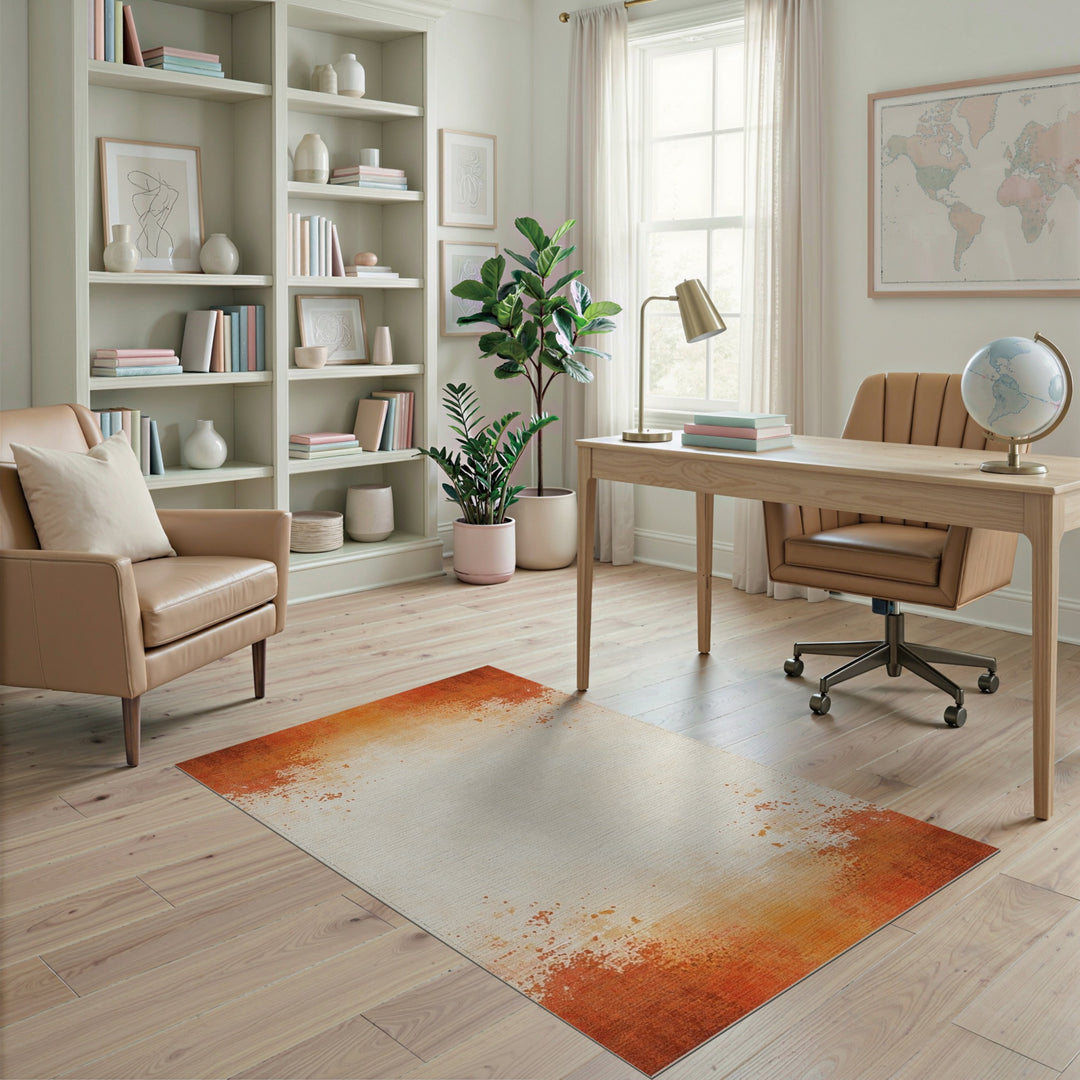Distressed Vintage Orange Distressed Orange Vintage Area Rug