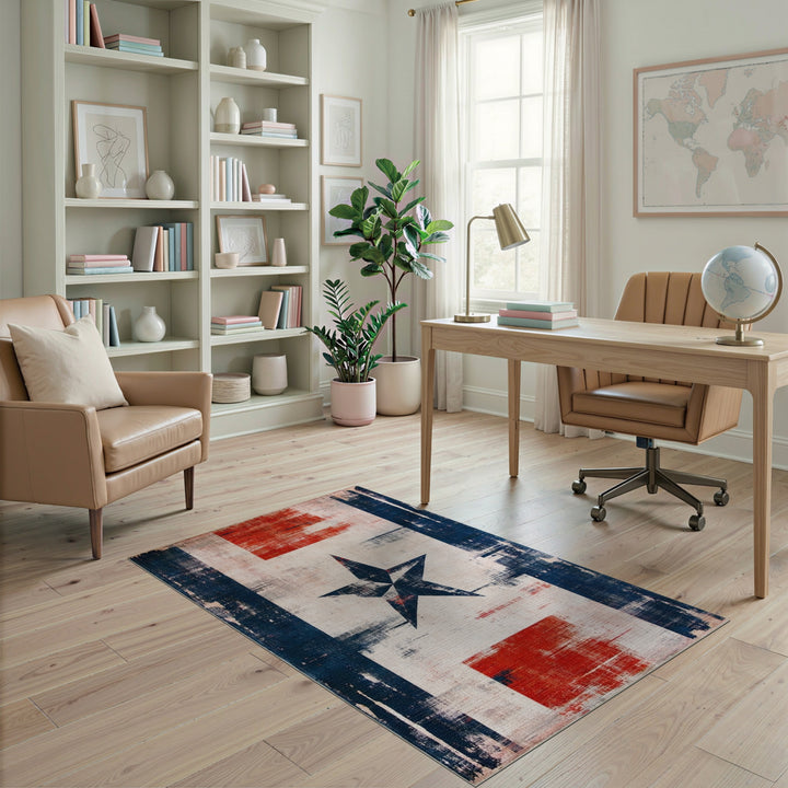 Distressed Star Area Rug