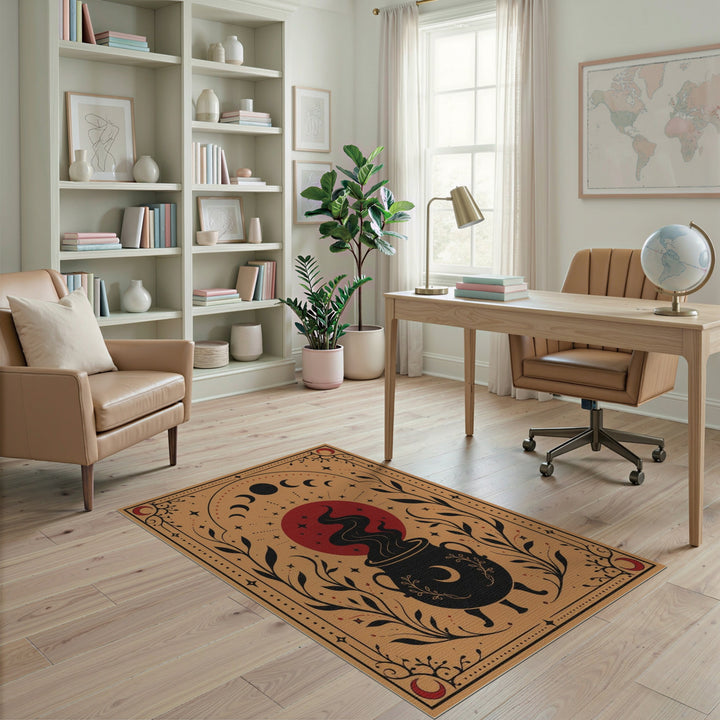 Mystic Cauldron Moon Phase Area Rug