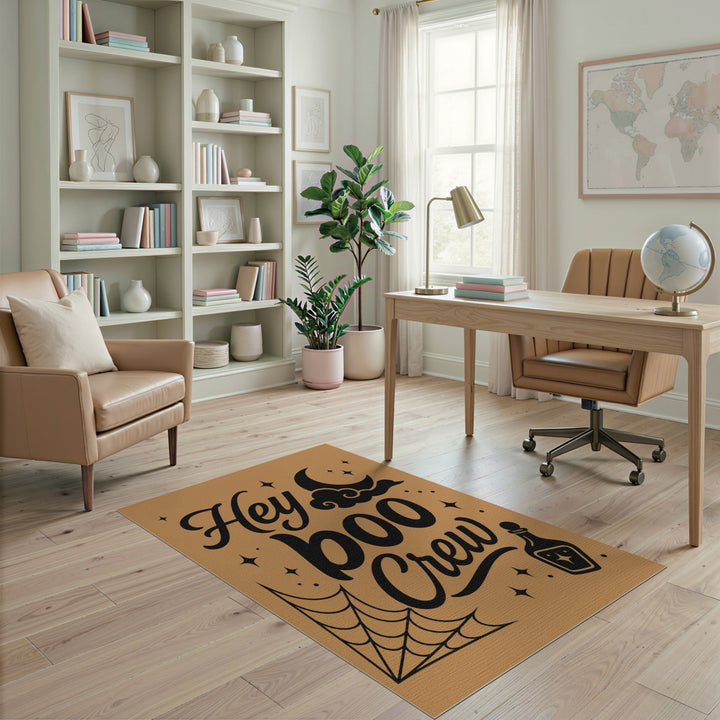 Hey Boo Crew Brown Tan Area Rug