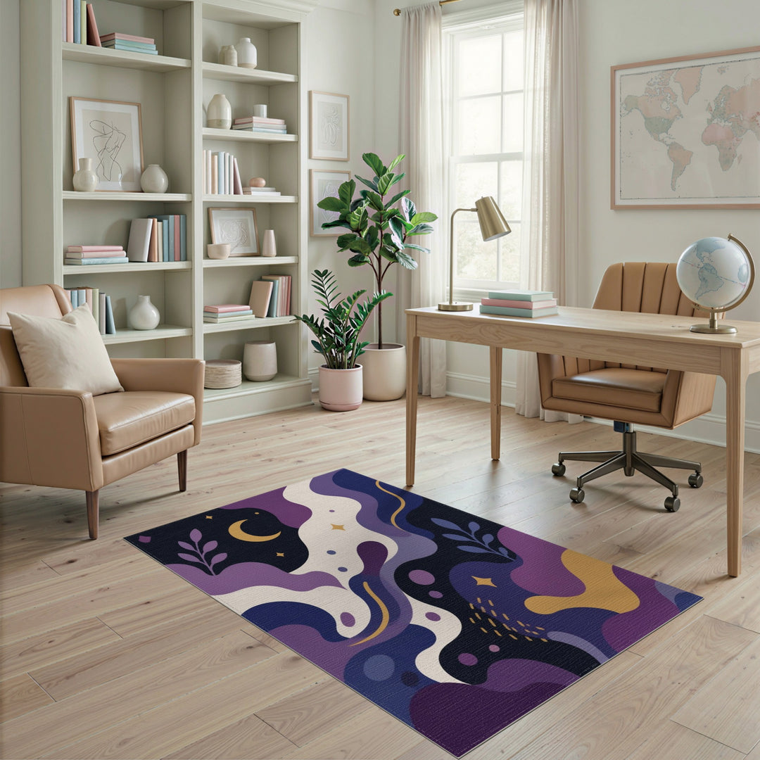 Abstract Area Purple Celestial Abstract Area Rug
