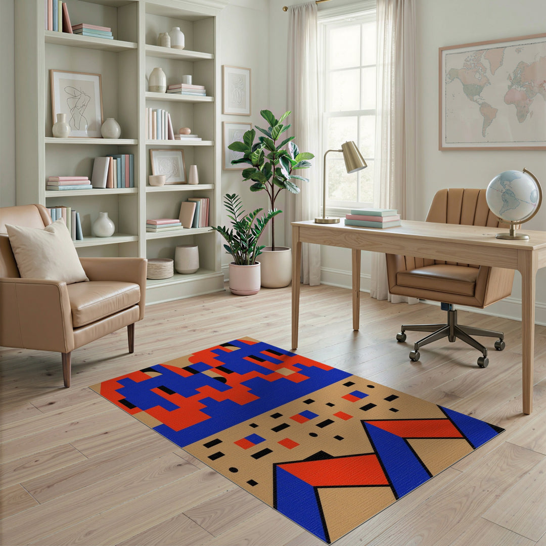 Bold Geometric Multi-Color Area Rug