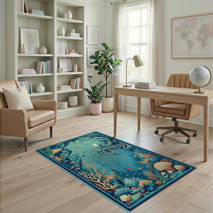 Octopus Reef Washable Area Rug