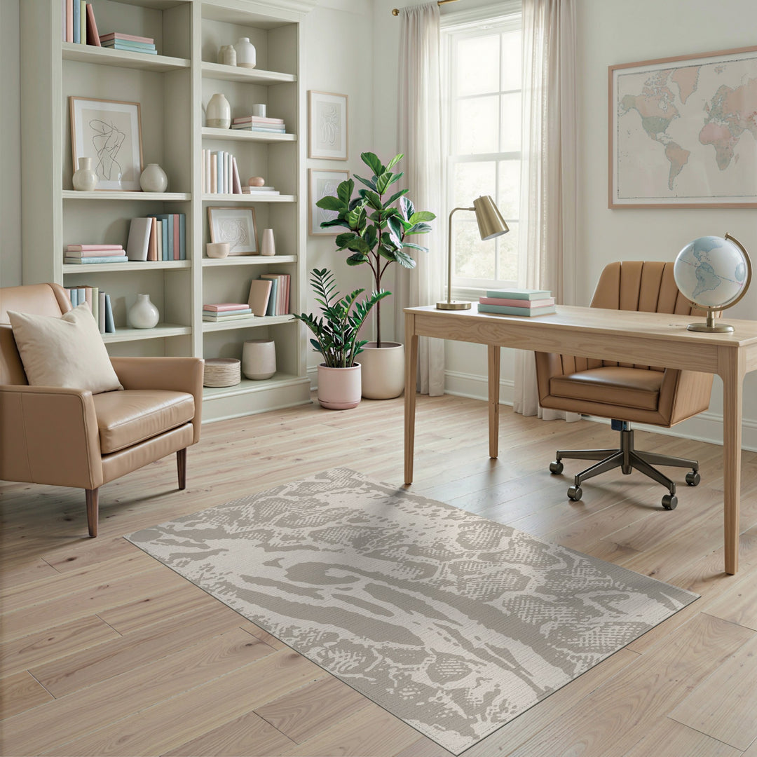 Beige Abstract Pattern Area Rug