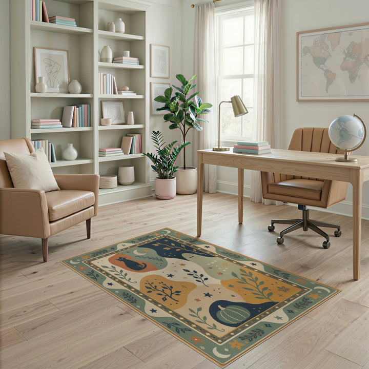 Whimsical Cat Ghost Kids Area Rug