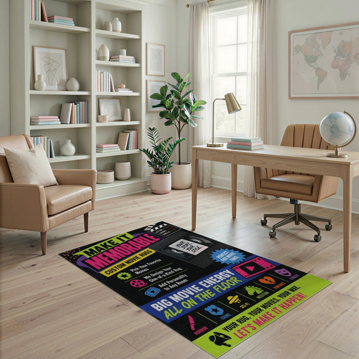 VHS Movie Genre Area Rug