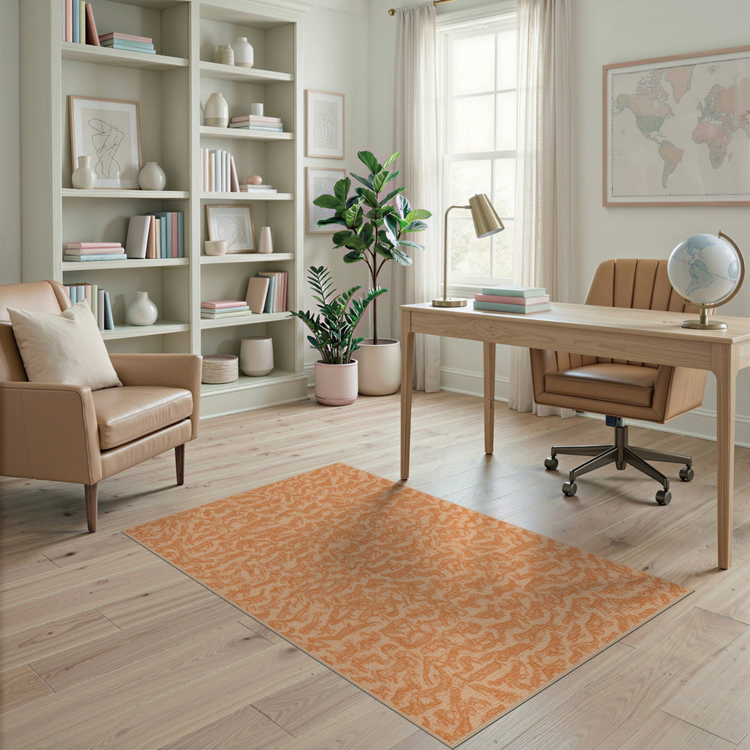 Orange Animal Silhouette Area Rug
