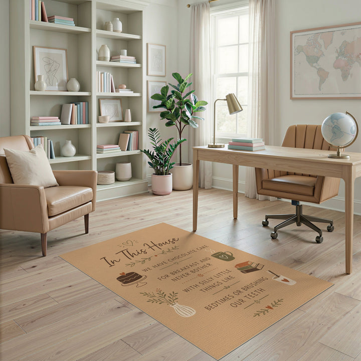 In This House Chocolate Cake Area Rug
