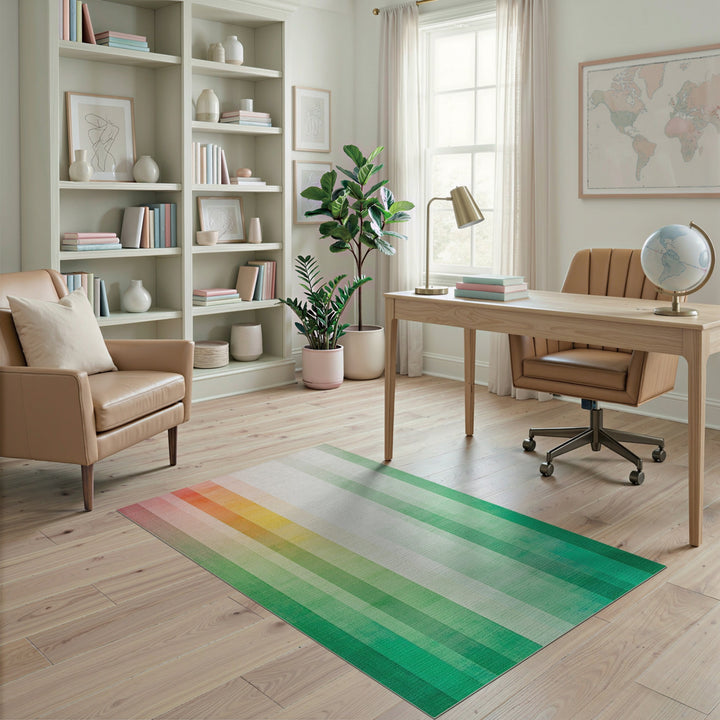 Multi-color and Patterns Vibrant Gradient Stripe Area Rug