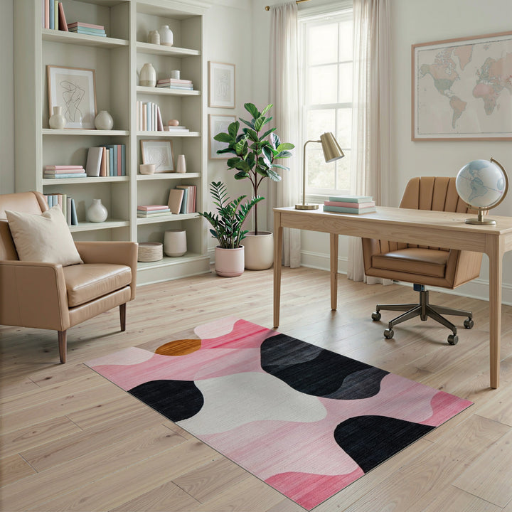 Pink Organic Wave Area Rug