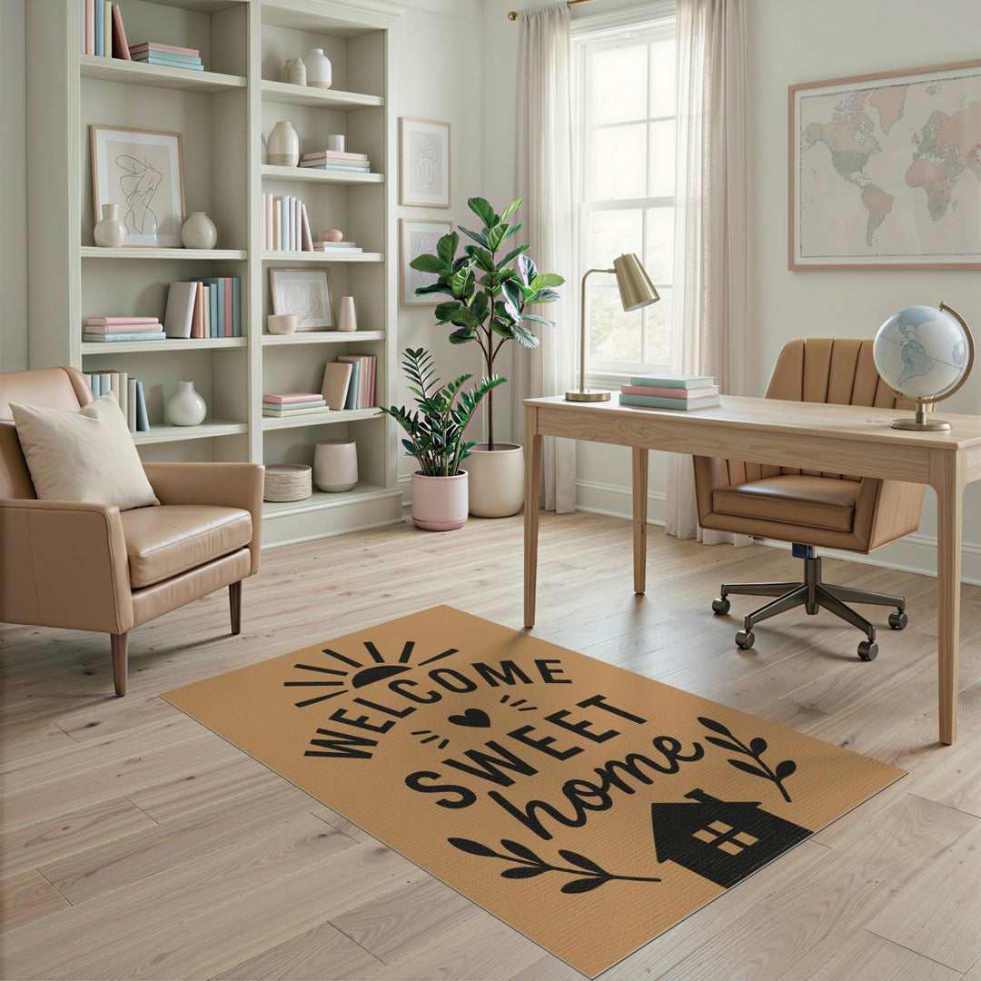 Welcome Sweet Home Rustic Area Rug
