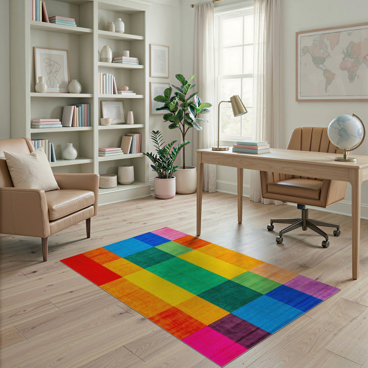 Vibrant Multi-Color Geometric Area Rug