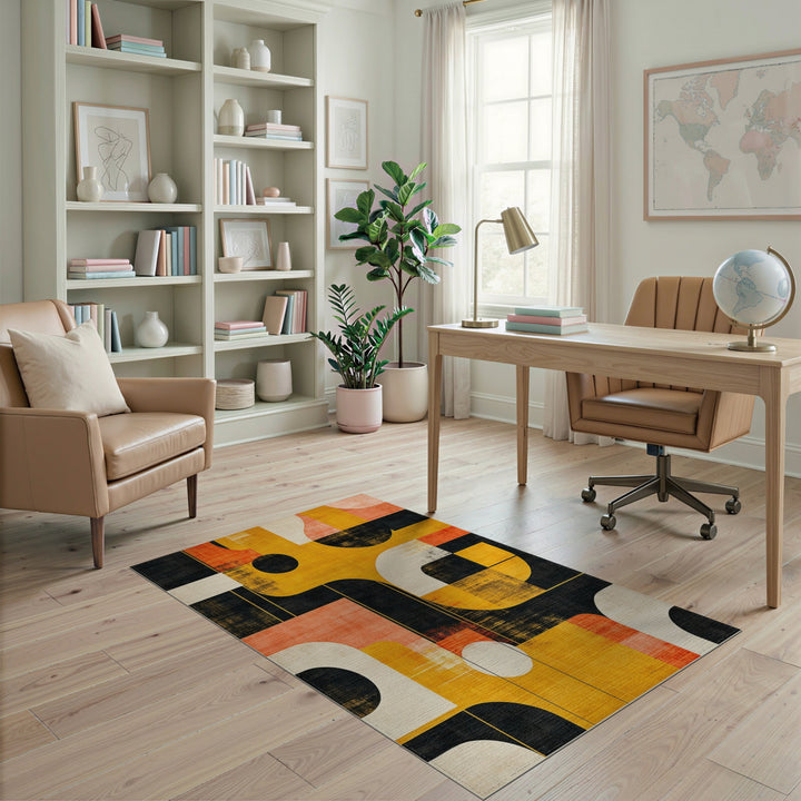 Bold Geometric Multi-Color Area Rug