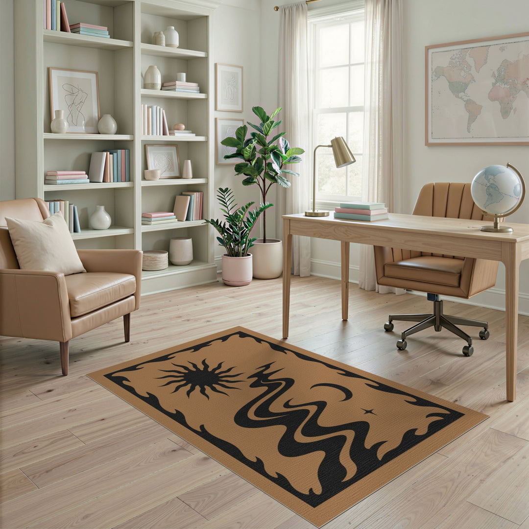Celestial River Sun Moon Area Rug