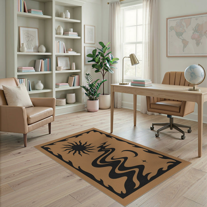 Celestial River Sun Moon Area Rug