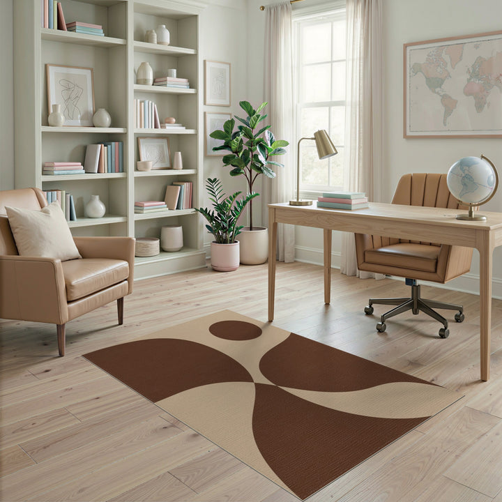 Abstract Area Abstract Brown Area Rug