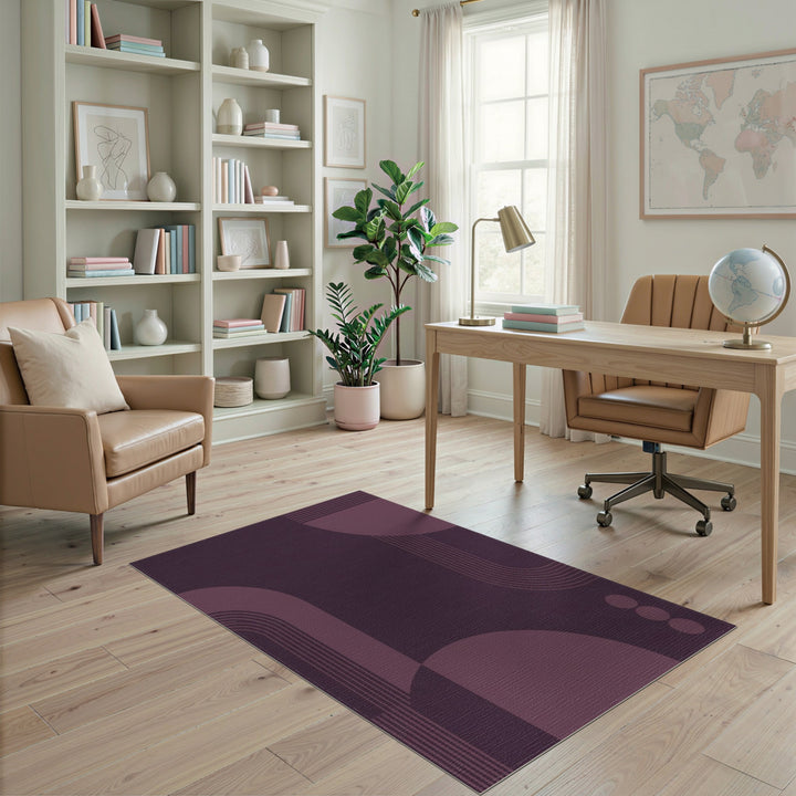 Purple Geometric Modern Area Rug