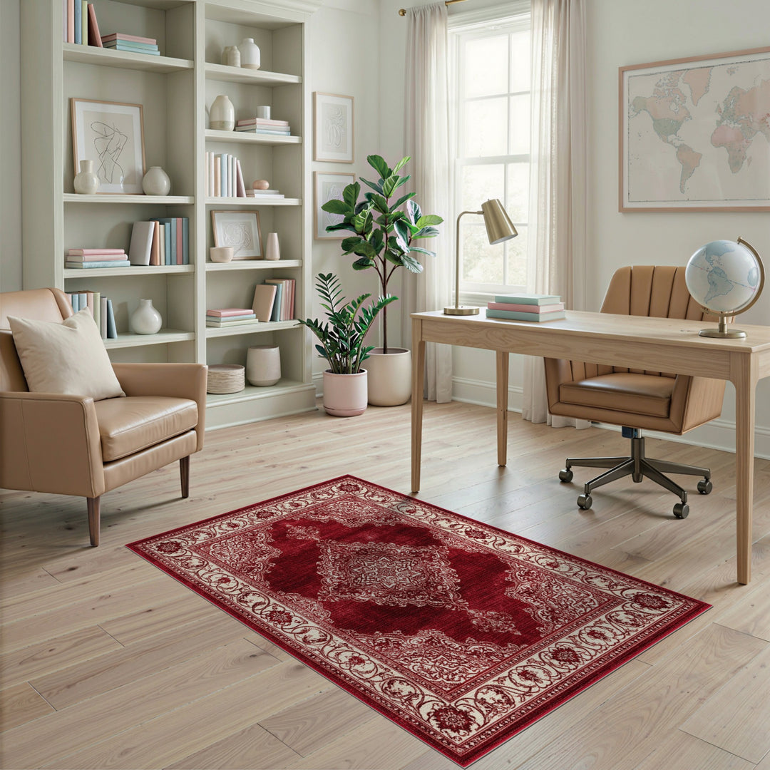 Red Persian Medallion Area Rug