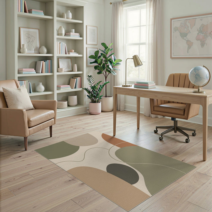 Neutral Organic Abstract Area Rug