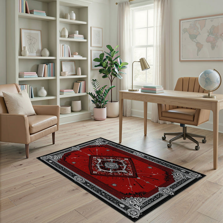 Traditional Persian Red Ornate Medallion Area Rug