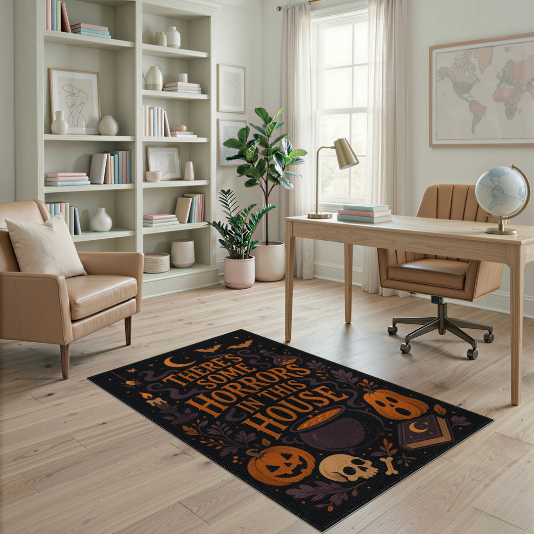 Horrors In This House Halloween Area Rug
