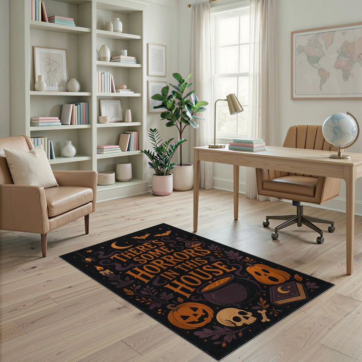 Horrors In This House Halloween Area Rug