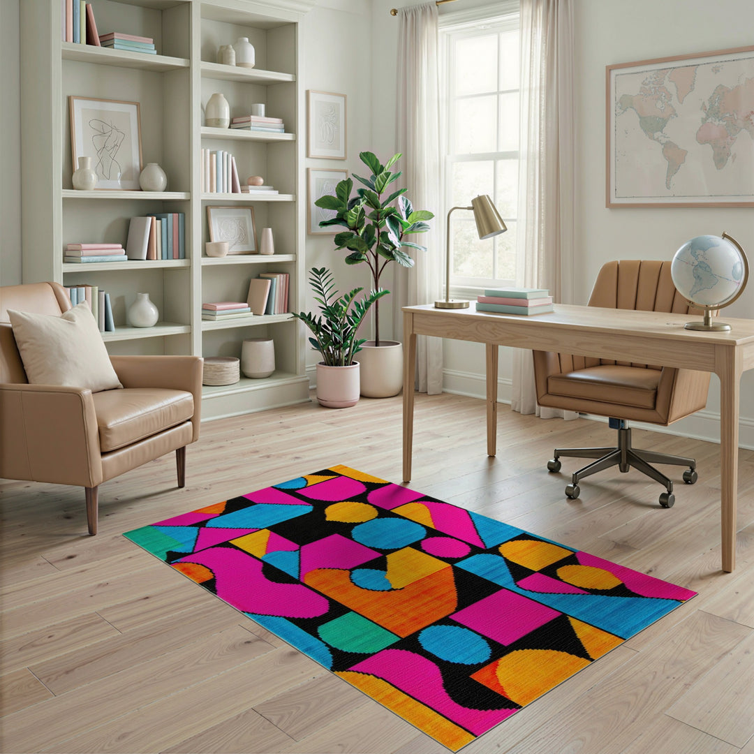Geometric Modern Vivid Geometric Multi-Color Area Rug
