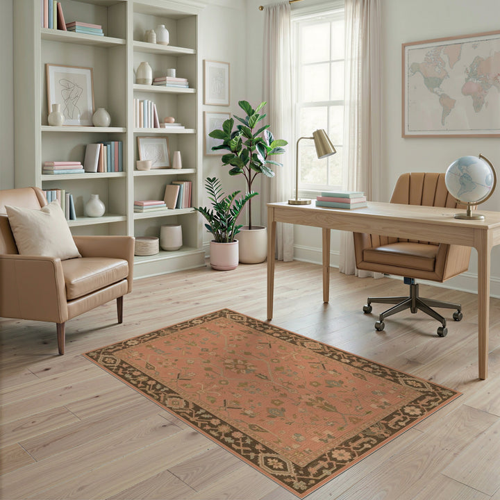 Pink Floral Vintage Persian Area Rug