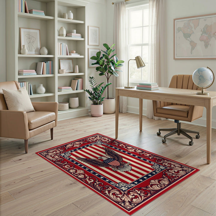 American Eagle Patriotic Red Area Rug