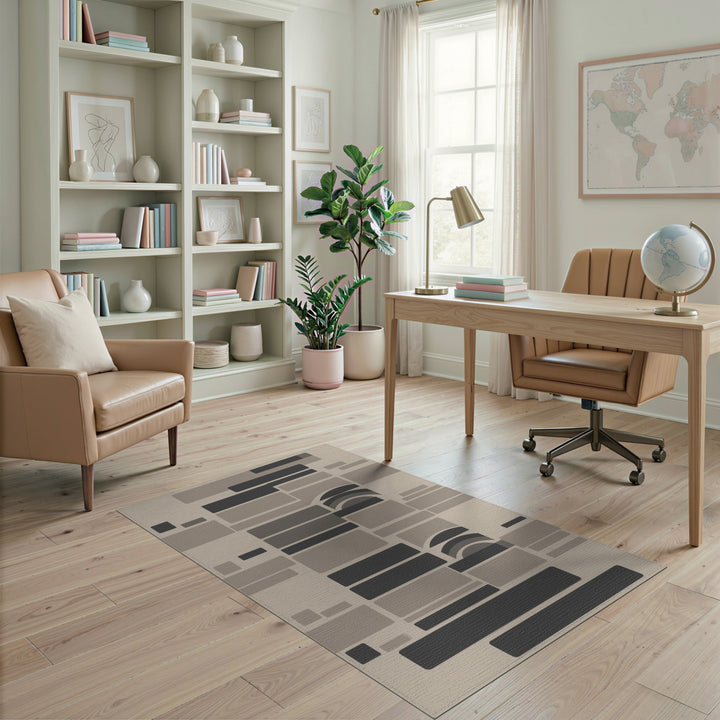 Modern Geometric Beige Area Rug