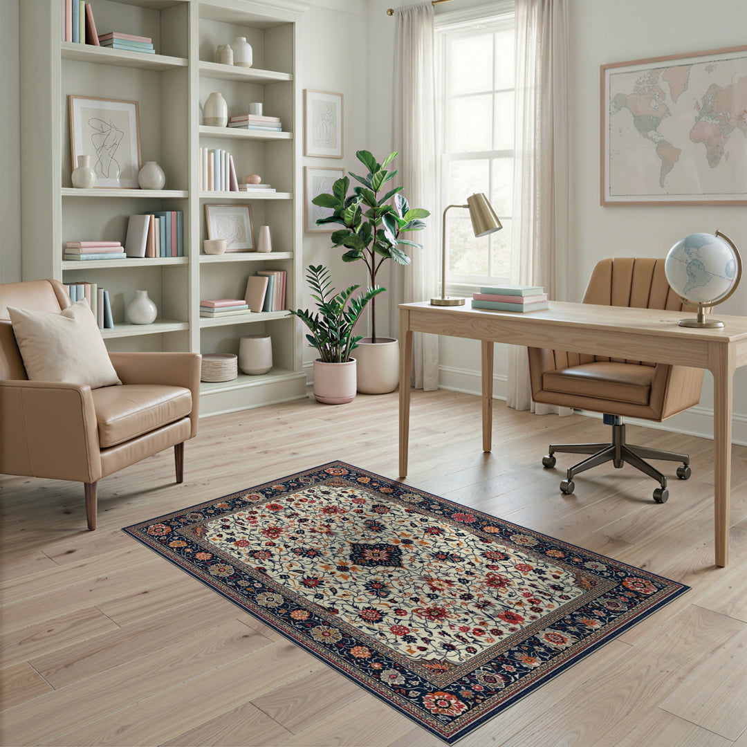 Traditional Persian Floral Area Rug