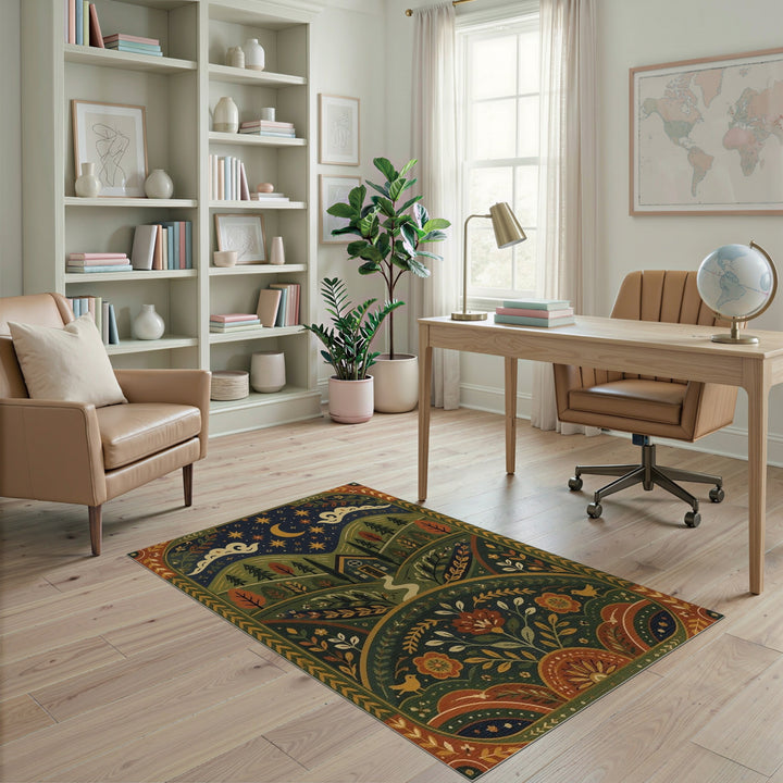 Heritage Tribal Night Landscape Area Rug