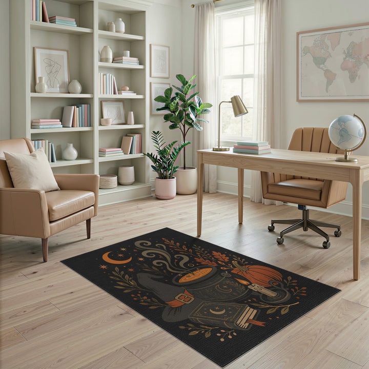Witch Cauldron Pumpkin Area Rug