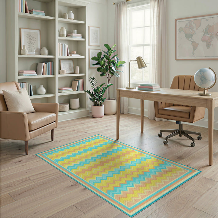 Vibrant Chevron Area Rug