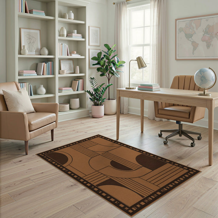 ODIKA Geometric Brown Area Rug