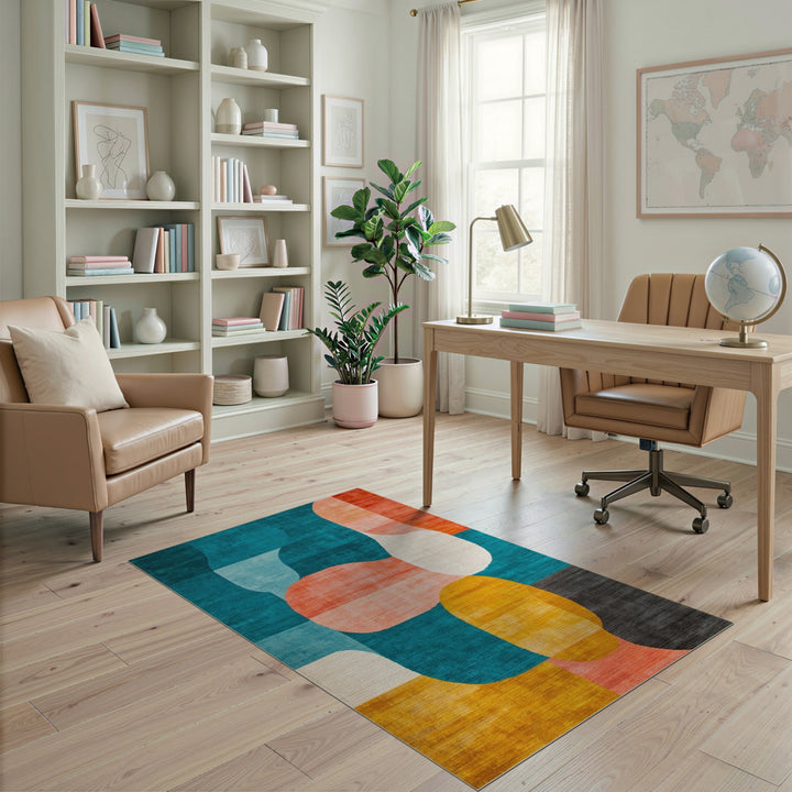 Bold Abstract Colorblock Area Rug